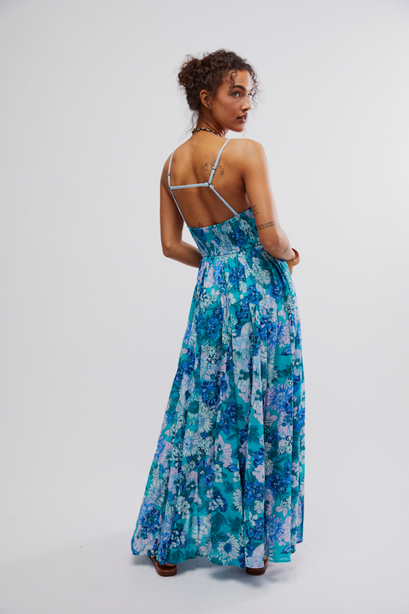 Free People Dream Weaver Maxi Dress - Teal Combo | Garmentory