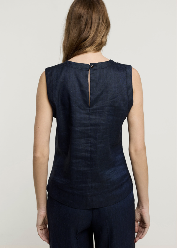 Summum Sleeveless Linen Blend Top
