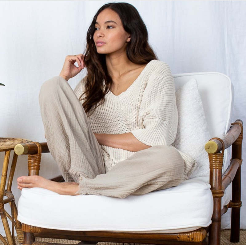 Honest Cotton Kennedy Handknit - White/Cream/Black