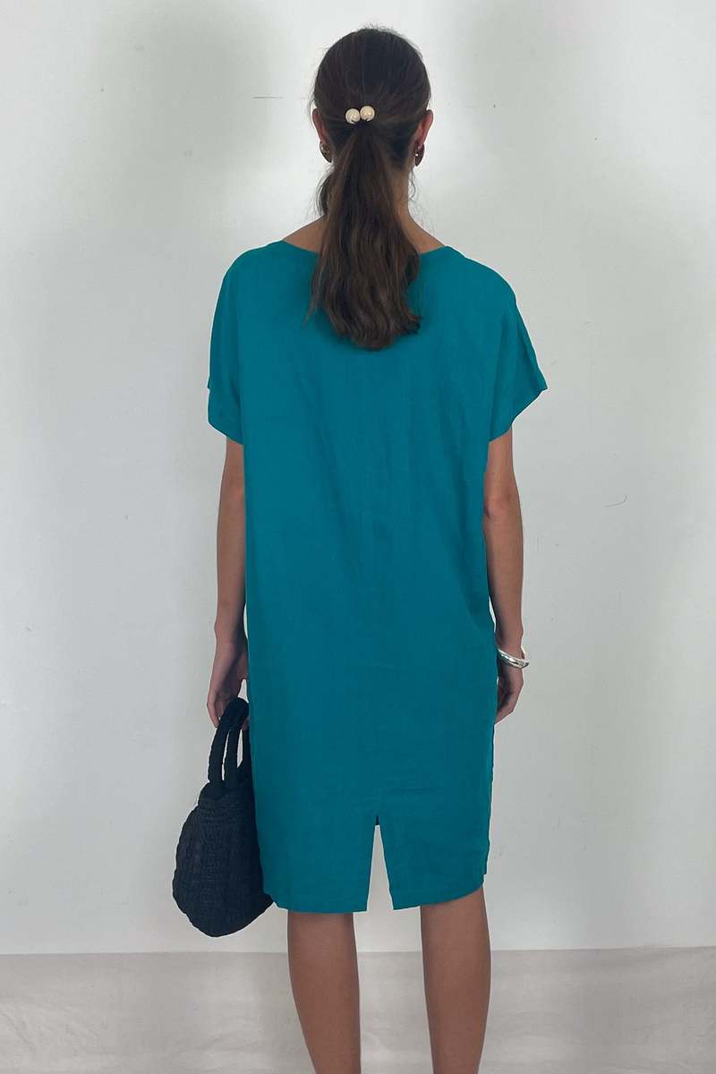 Max Mara Linen Dress - Turquoise | Garmentory