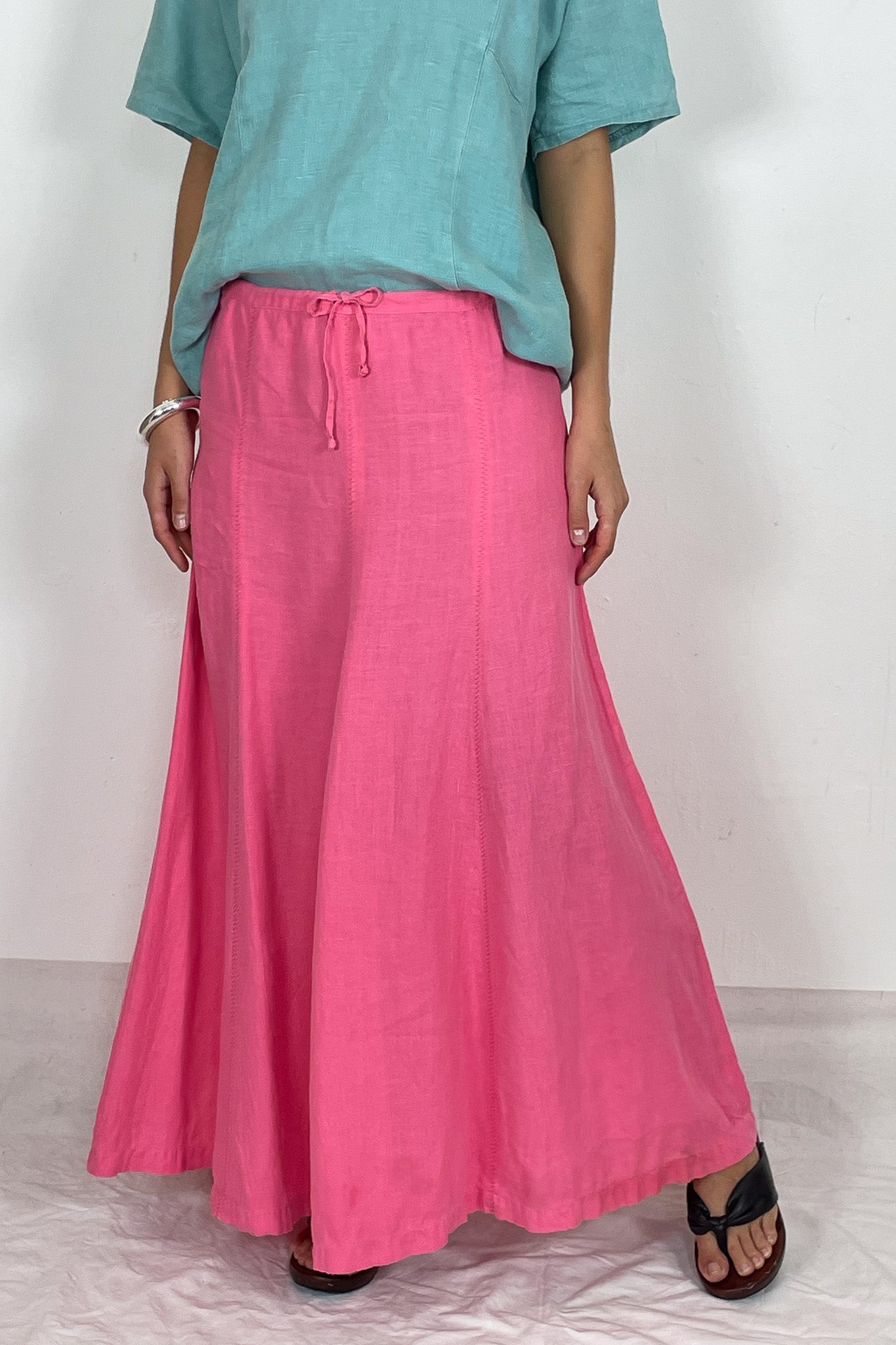 Nicole Farhi Linen Maxi Skirt - Pink | Garmentory