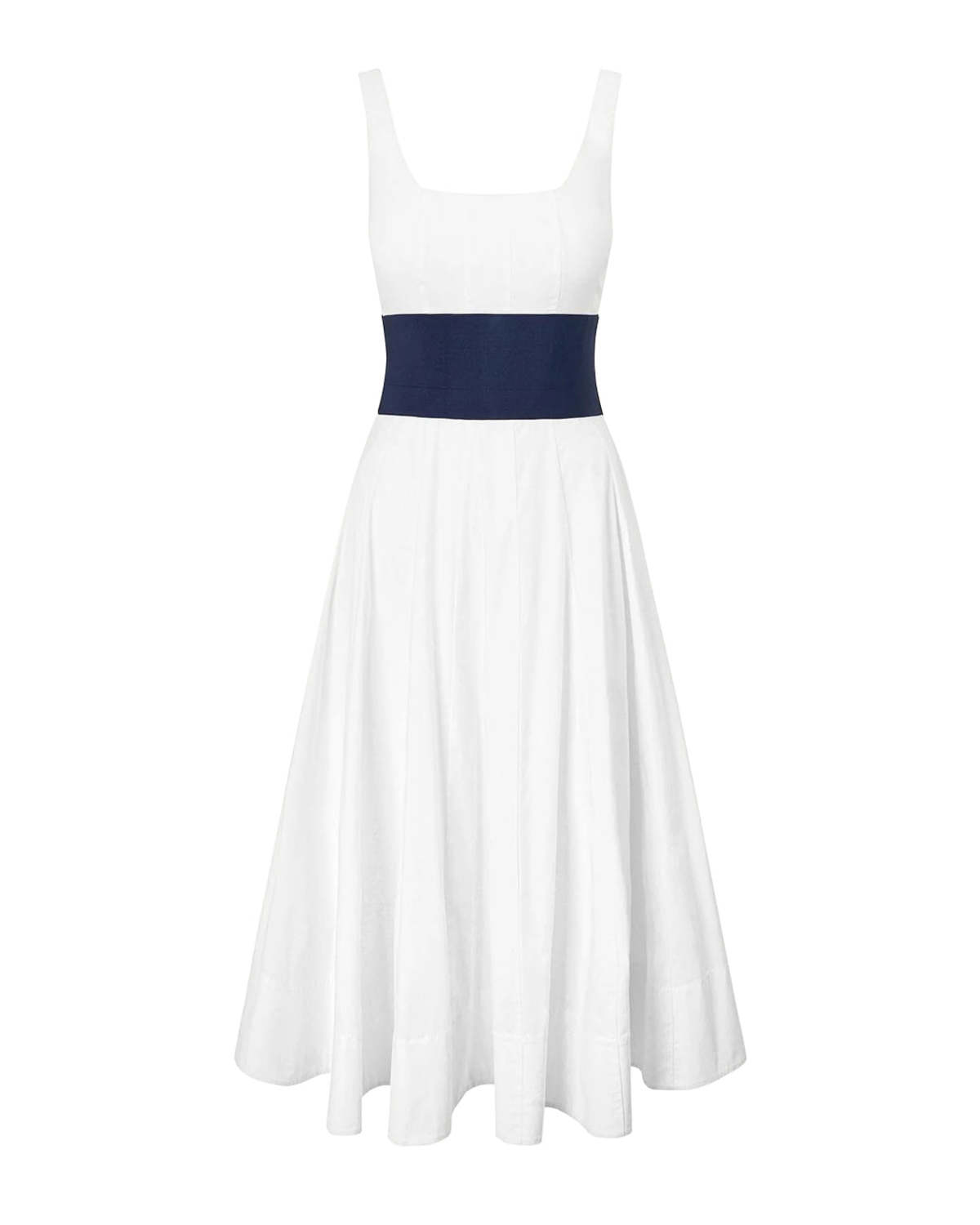 Staud Rig Dress - White/Navy | Garmentory