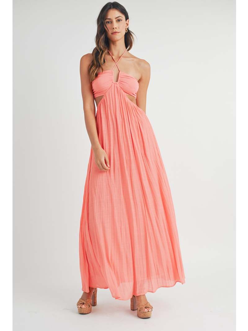 strapless open back dress Clara Maxi Dress Coral Reef Xs