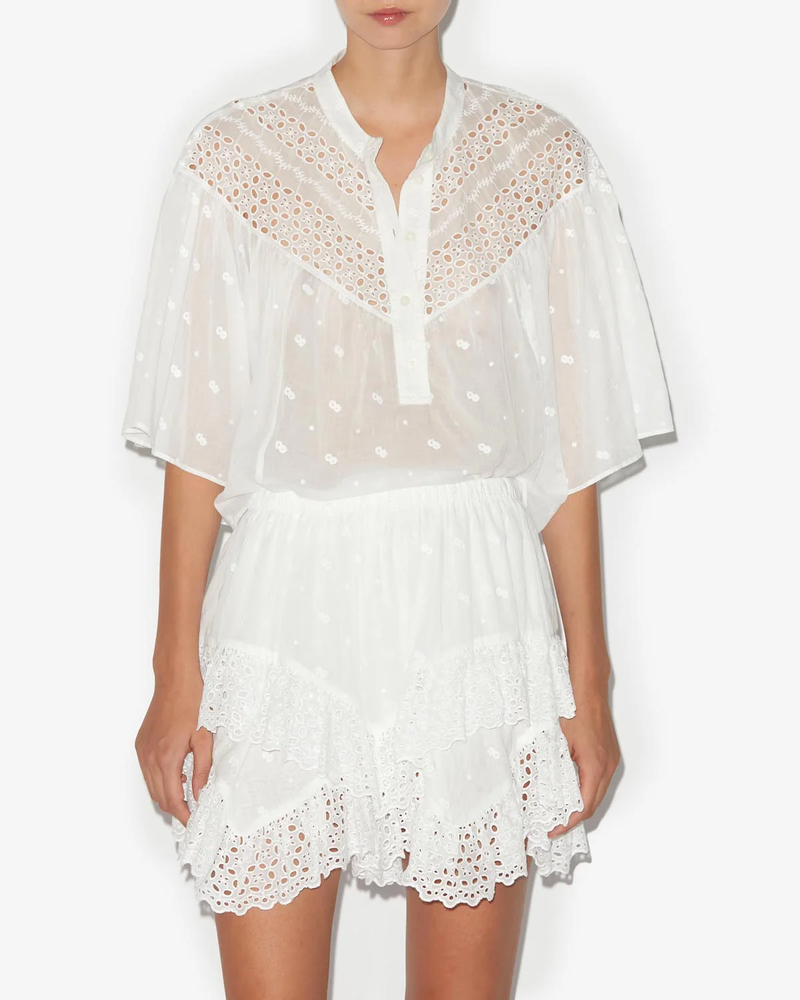 isabel marant etoile Safi Embroidered Top - White | Garmentory