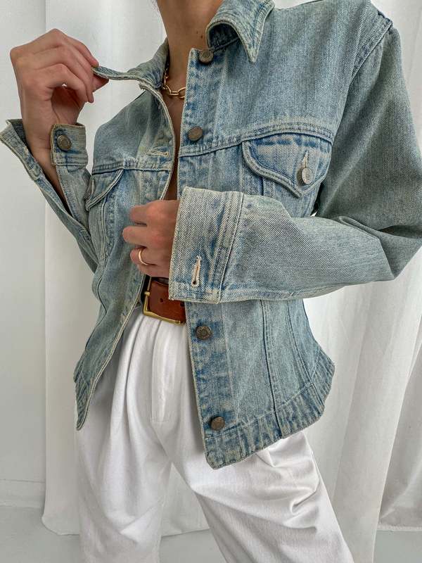 Vintage 90s Calvin Klein Cotton Denim Jacket - Light Wash | Garmentory