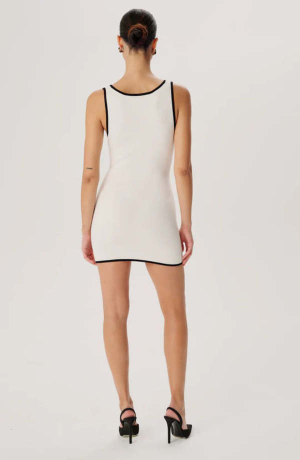 Ronny Kobo Keisha Knit Dress - White/Black | Garmentory