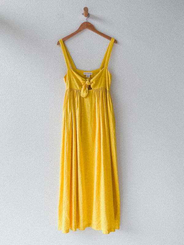 tie neck a line dress Tie Halter Neck A-Line Poplin Midi Dress – shopaleena main image 0