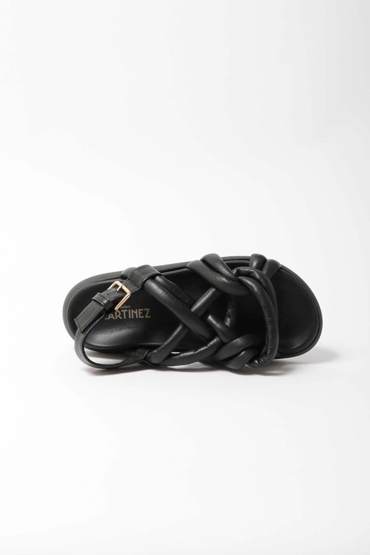 Souliers Martinez Telva Leather Sandal - Black - Image 3 of 6
