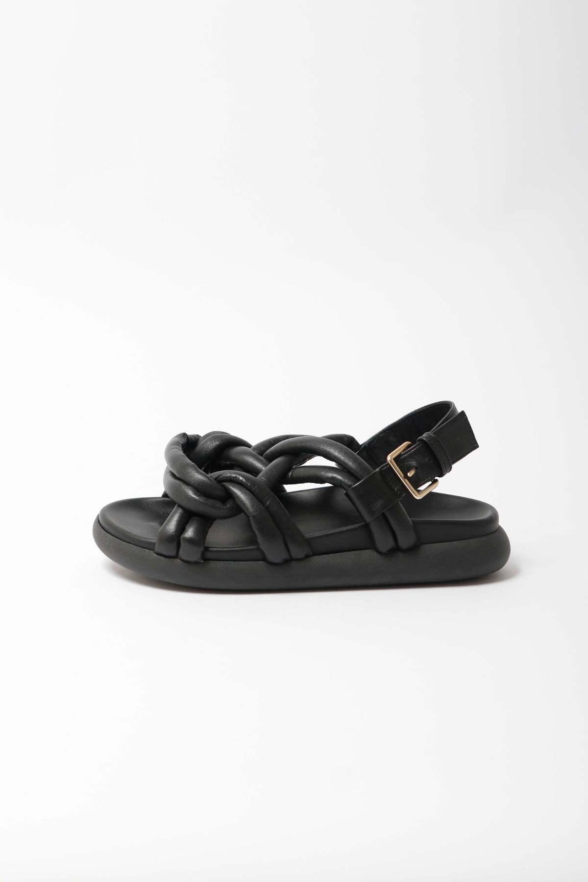 Souliers Martinez Telva Leather Sandal - Black - Image 5 of 6