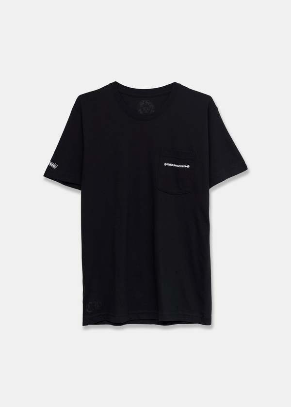 Chrome Hearts Cemetery Cross Tire Tracks Tshirt - Black/White