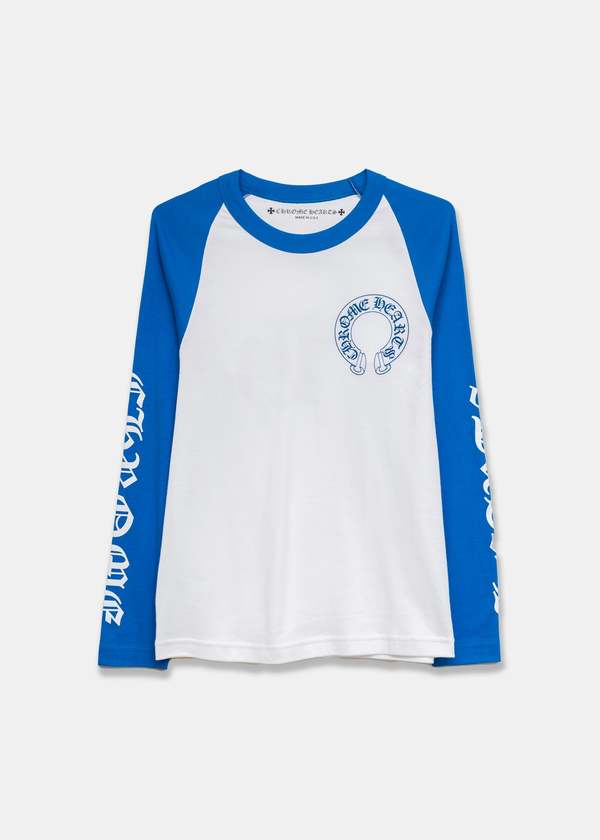 Chrome Hearts Baseball Longsleeve - Blue/White | Garmentory