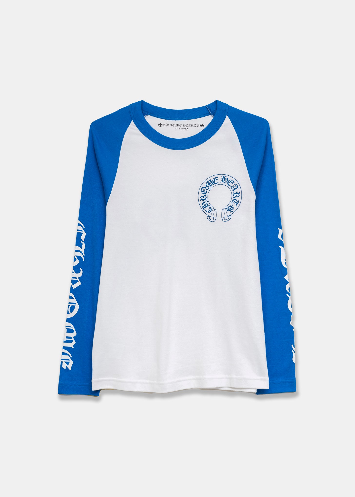 【SCENERITY】Chrome long sleeves Chrome Hearts Baseball Longsleeve - Blue/White | Garmentory
