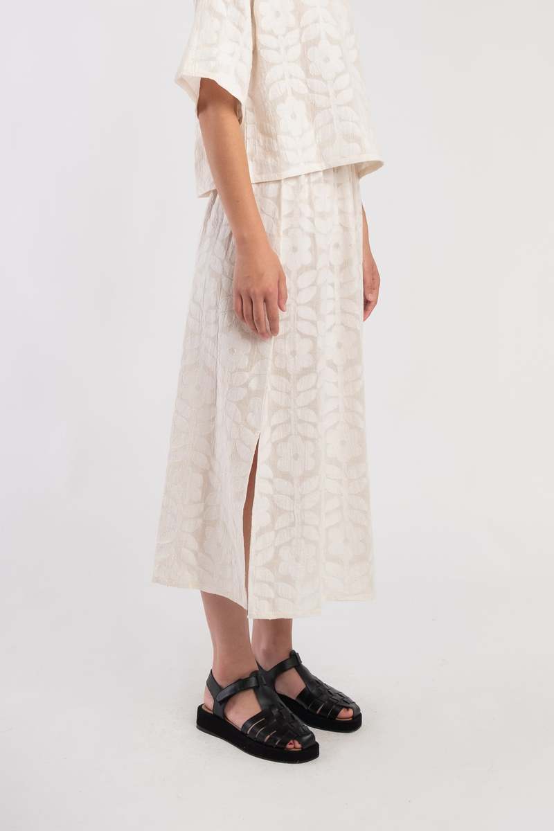 Micaela Greg Floral Jacquard Skirt Micaela Greg Floral Jacquard Skirt