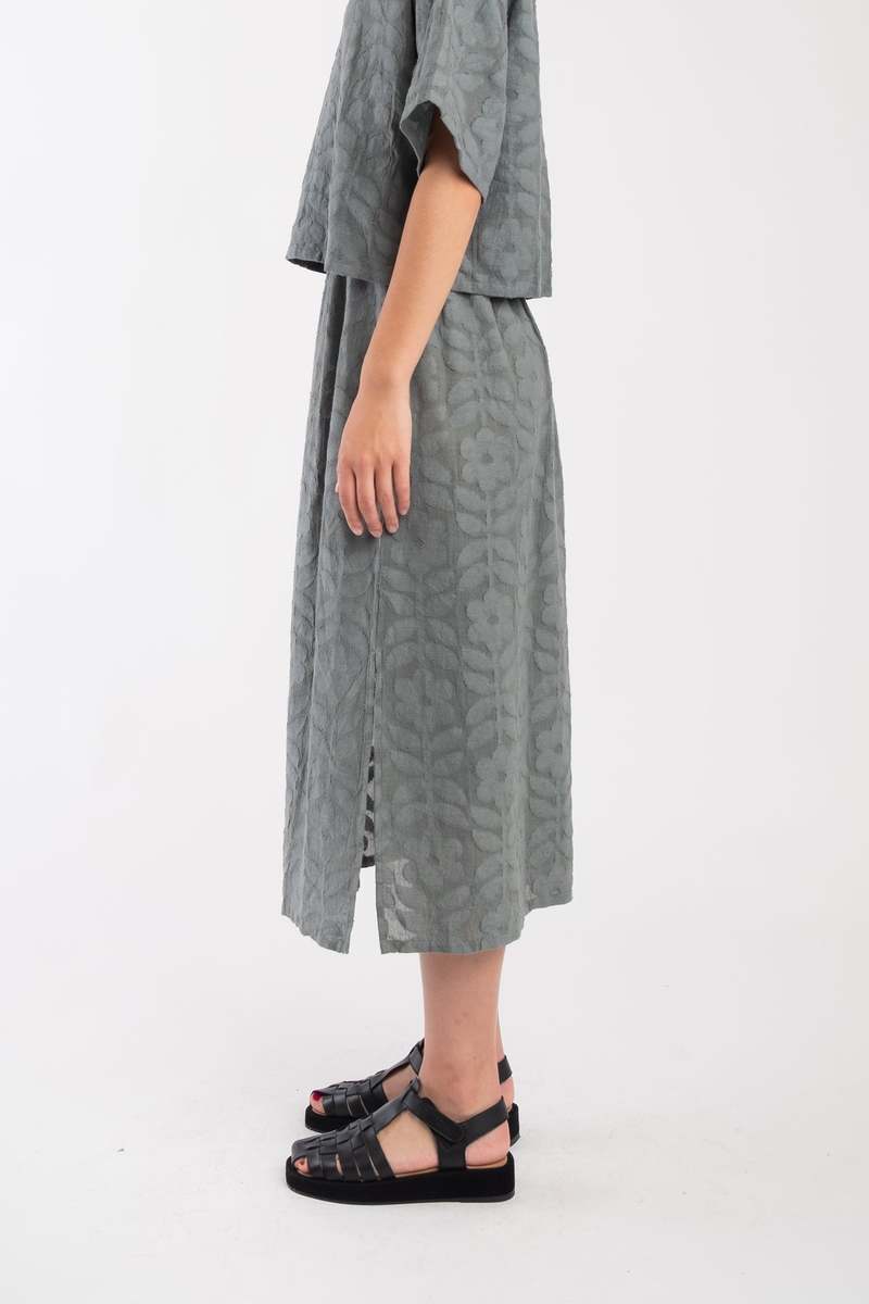 Micaela Greg Floral Jacquard Skirt Micaela Greg Floral Jacquard Skirt