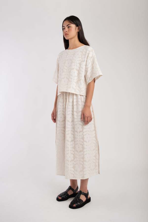 Micaela Greg Floral Jacquard Skirt Micaela Greg Floral Jacquard Skirt