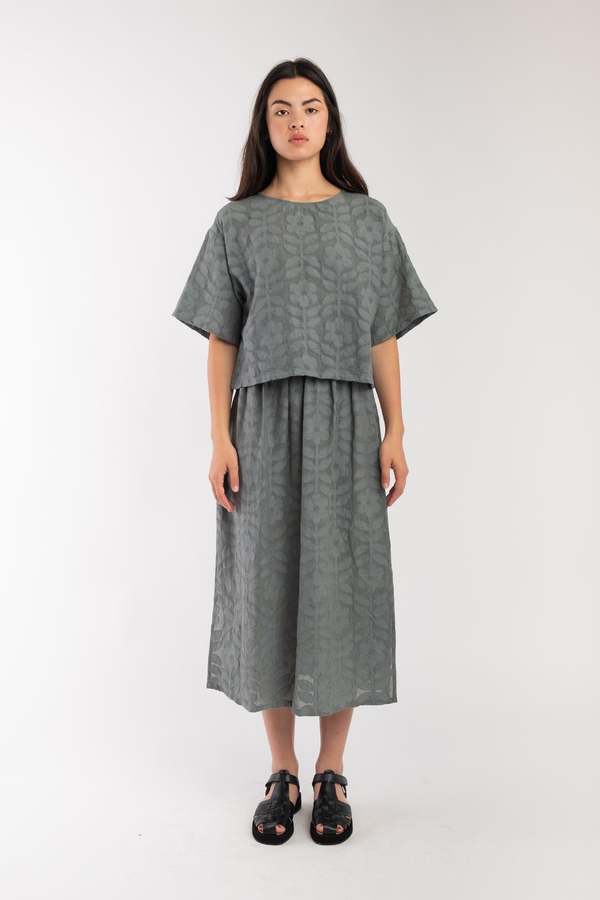 Micaela Greg Floral Jacquard Skirt Micaela Greg Floral Jacquard Skirt