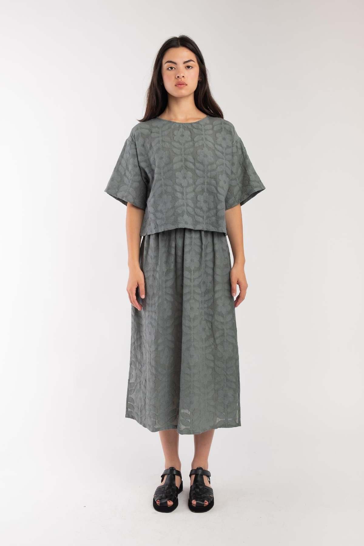 Micaela Greg Floral Jacquard Tee - Image 2 of 9