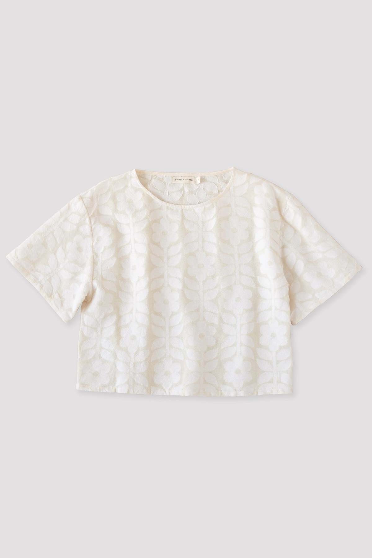 Micaela Greg Floral Jacquard Tee - Image 3 of 9