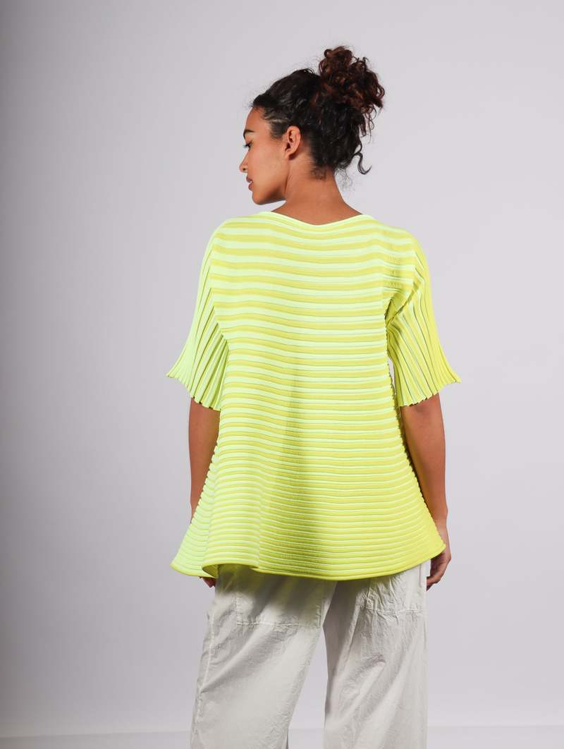 Pleats Please by Issey Miyake Bounce Knit Top - Lemon Yellow  