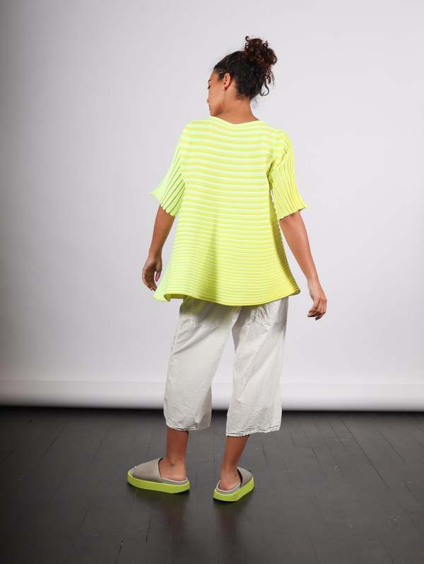 Pleats Please by Issey Miyake Bounce Knit Top - Lemon Yellow  