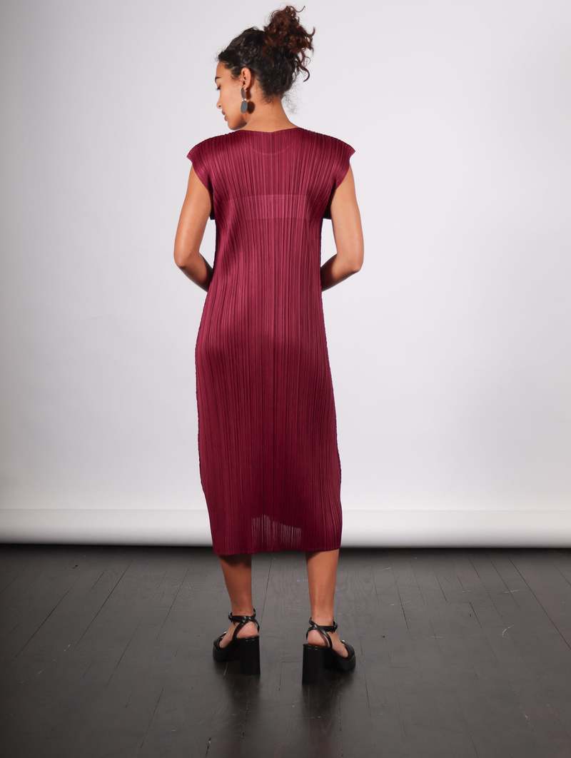 Pleats Please Issey Miyake Monthly Colors May Dress - Raspberry 