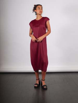 Pleats Please Issey Miyake Monthly Colors May Dress - Raspberry