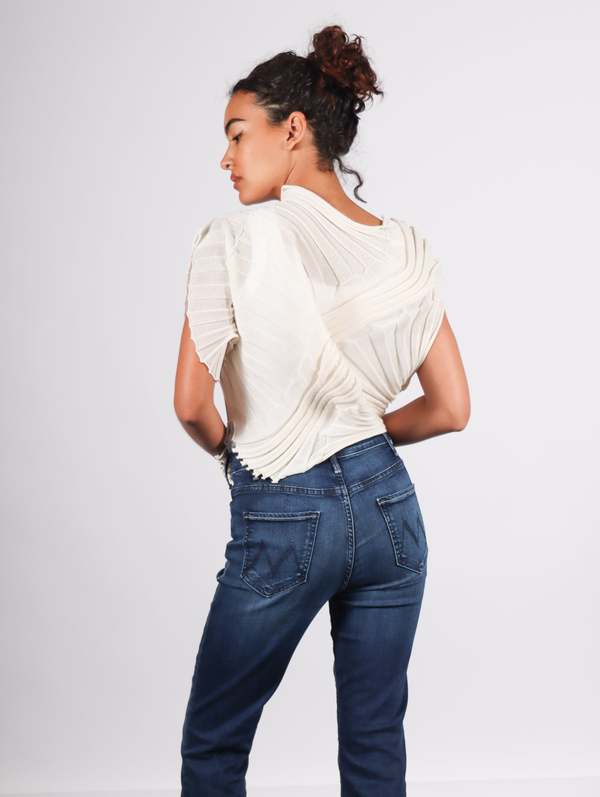 Issey Miyake Sheer Moving Knit Top - Off White | Garmentory