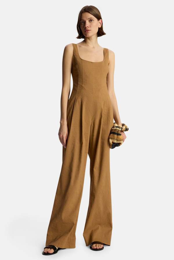 A.L.C. Isabel Stretch Linen Jumpsuit - Acacia