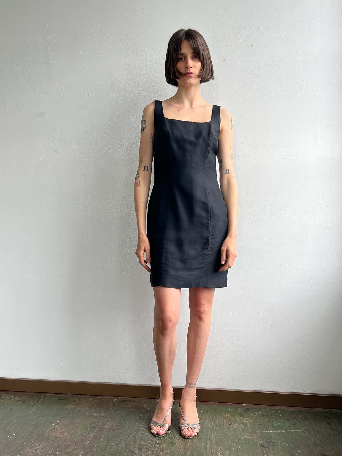 hugo buscati silk dress Hugo Buscati Collection Black Silk Cocktail Shift Dress Size: 2