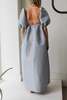 Ganni Shiny Taffeta Long Dress - Powder Blue - Thumbnail 4