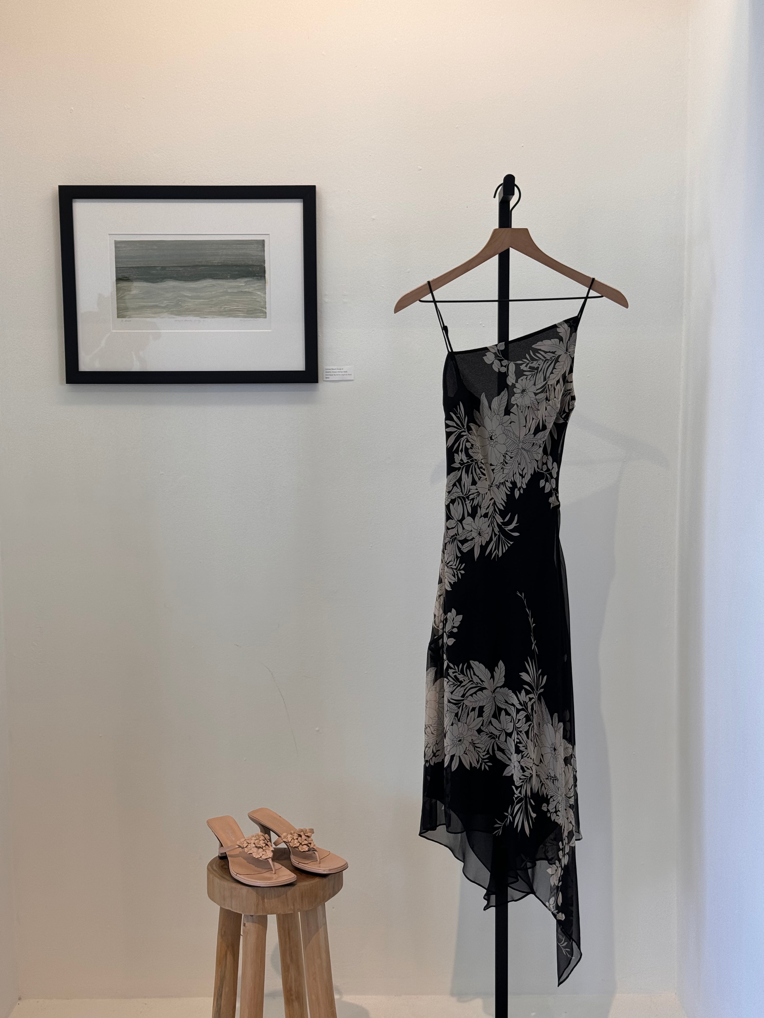 Vintage BCBG Floral Silk Dress - Black/White | Garmentory