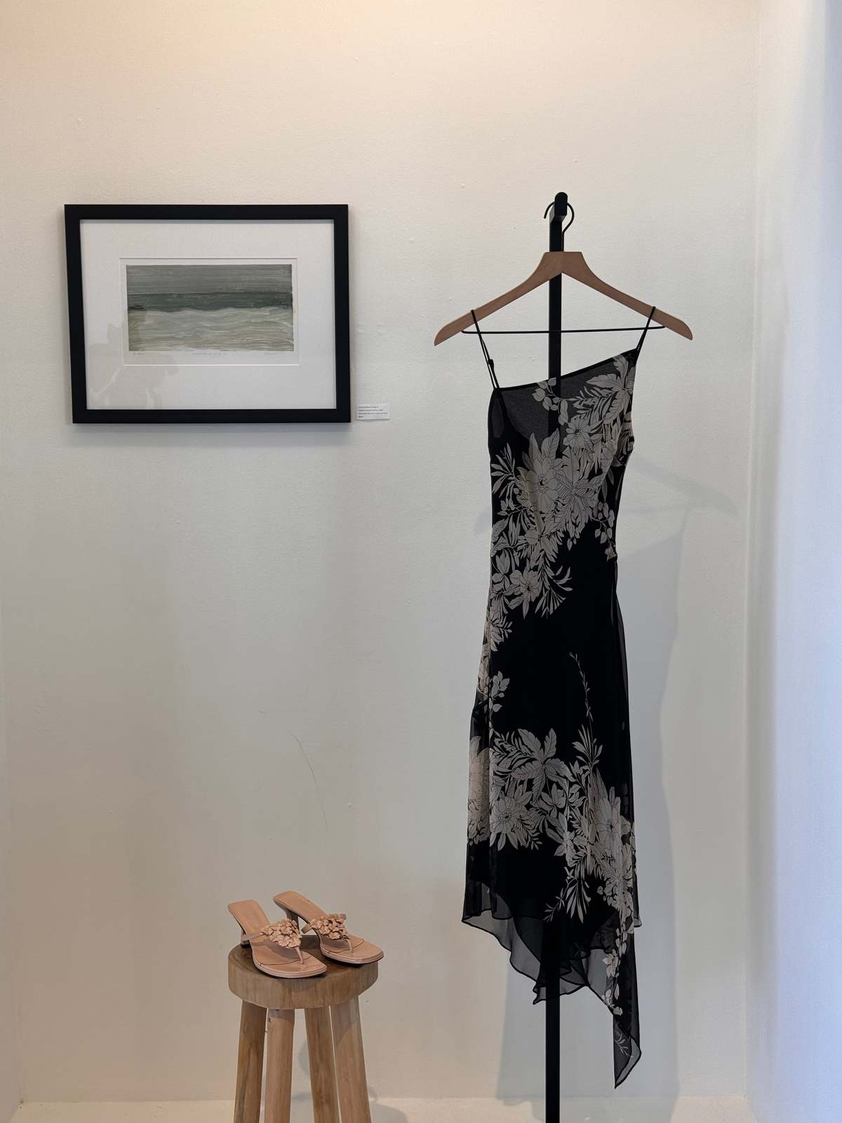 Vintage BCBG Floral Silk Dress - Black/White | Garmentory