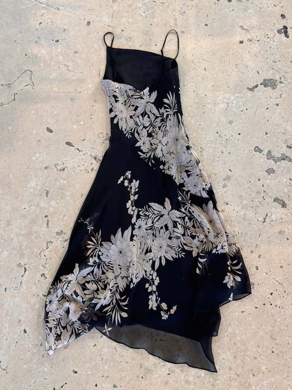 bcbg black white dress Black White Colorblock Gown main image 0