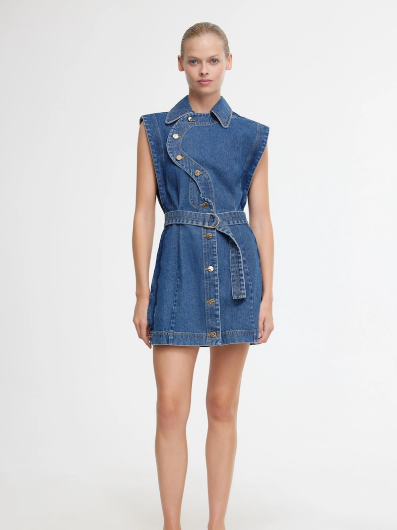 acler Glenfern Mini Dress - Indigo | Garmentory