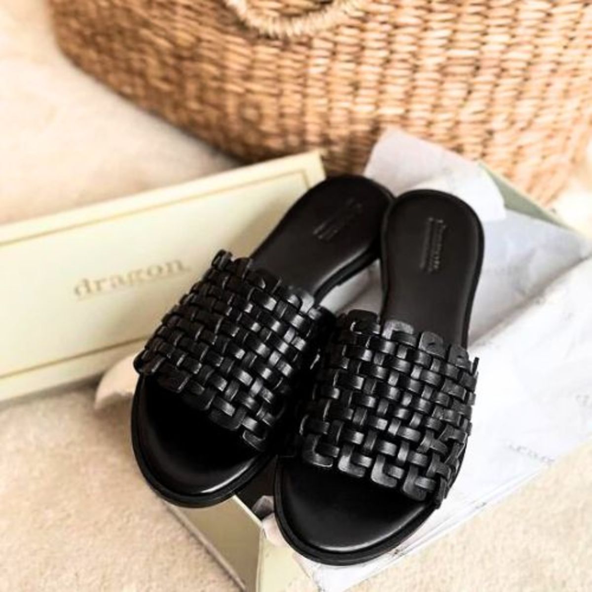 サンダル・ミュール DRAGON DIFFUSION Women Sandals 5109 BLACK Black Leather sandal Dragon Diffusion Black size 37 EU in Leather