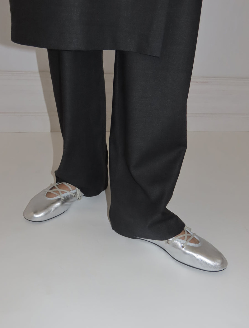 Paloma Wool Pina Leather Ballerinas - Silver | Garmentory