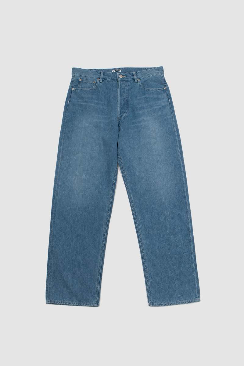 オーラリー SELVEDGE FADED DENIM WIDE PANTS 5 Auralee Selvedge Faded Light Denim Wide Pants Light Indigo