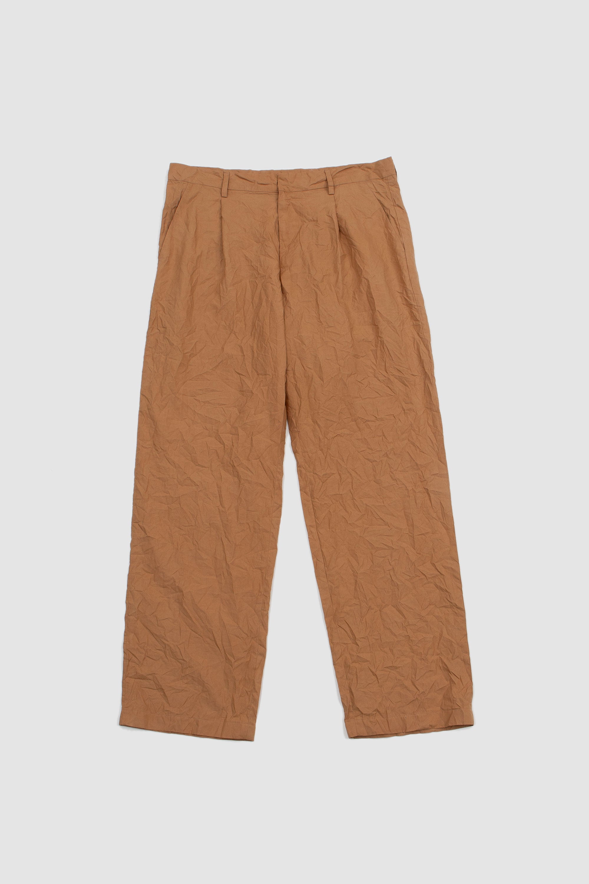Auralee Wrinkled Washed Finx Twill Pants - Brown | Garmentory