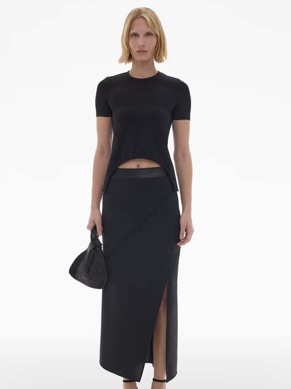Helmut Lang Back Cutout Short Sleeve Top - Black | Garmentory