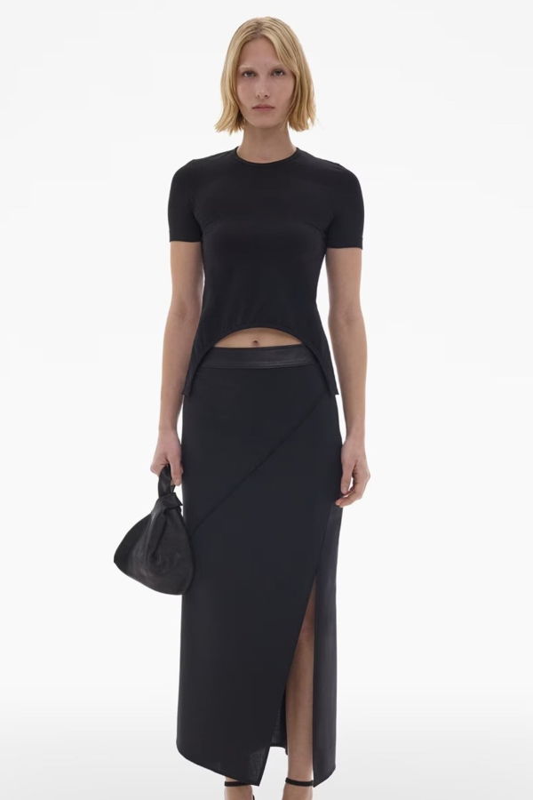 Helmut Lang Back Cutout Short Sleeve Top - Black