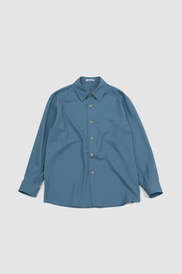 トップス AURALEE DOBBY HALF SLEEVED SHIRTS Auralee Dobby Shirt - Blue Gray | Garmentory
