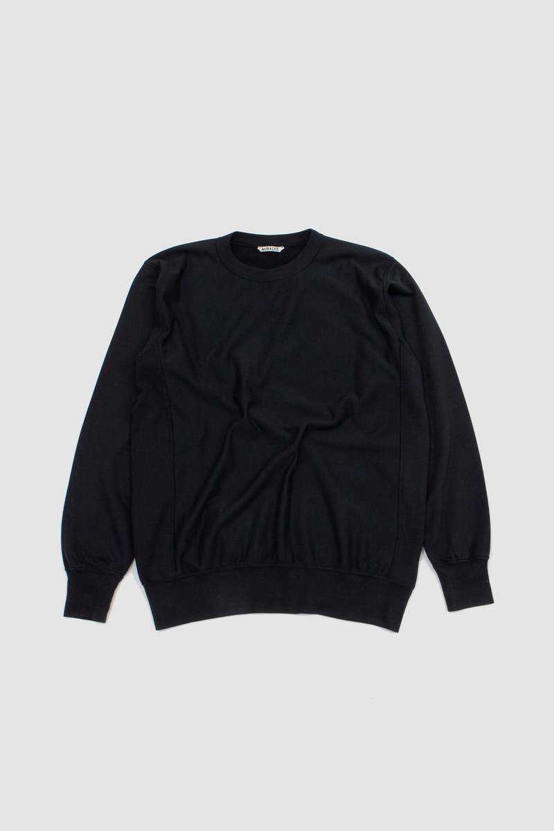 Auralee Elastic High Gauge Sweat Pullover - Ink Black