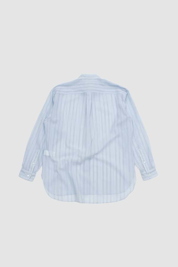 Auralee Finx Organdy Stripe Shirt - Light Blue | Garmentory