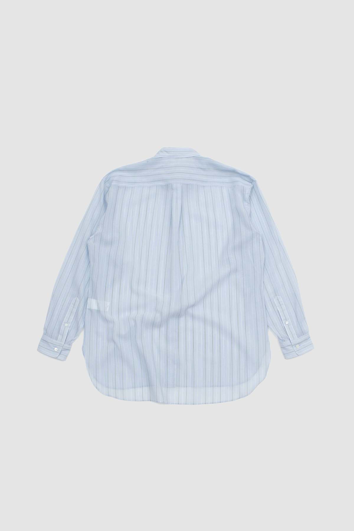 Auralee Finx Organdy Stripe Shirt - Light Blue | Garmentory