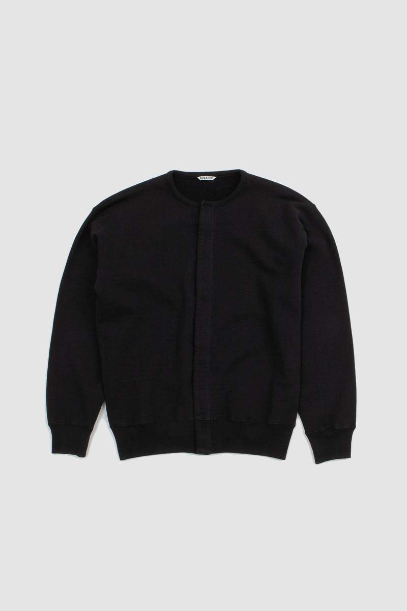 Auralee Heavy BD Sweat Cardigan - Black | Garmentory
