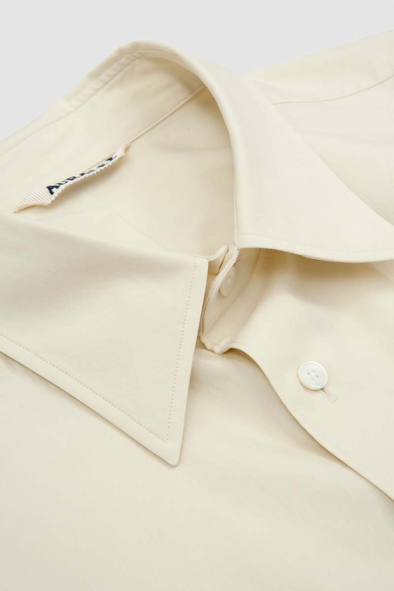 トップス AURALEE WASHEDFINX TWILLSHIRT LIGHTBEIGE Auralee Washed Finx Twill Shirt In Light Beige | ModeSens