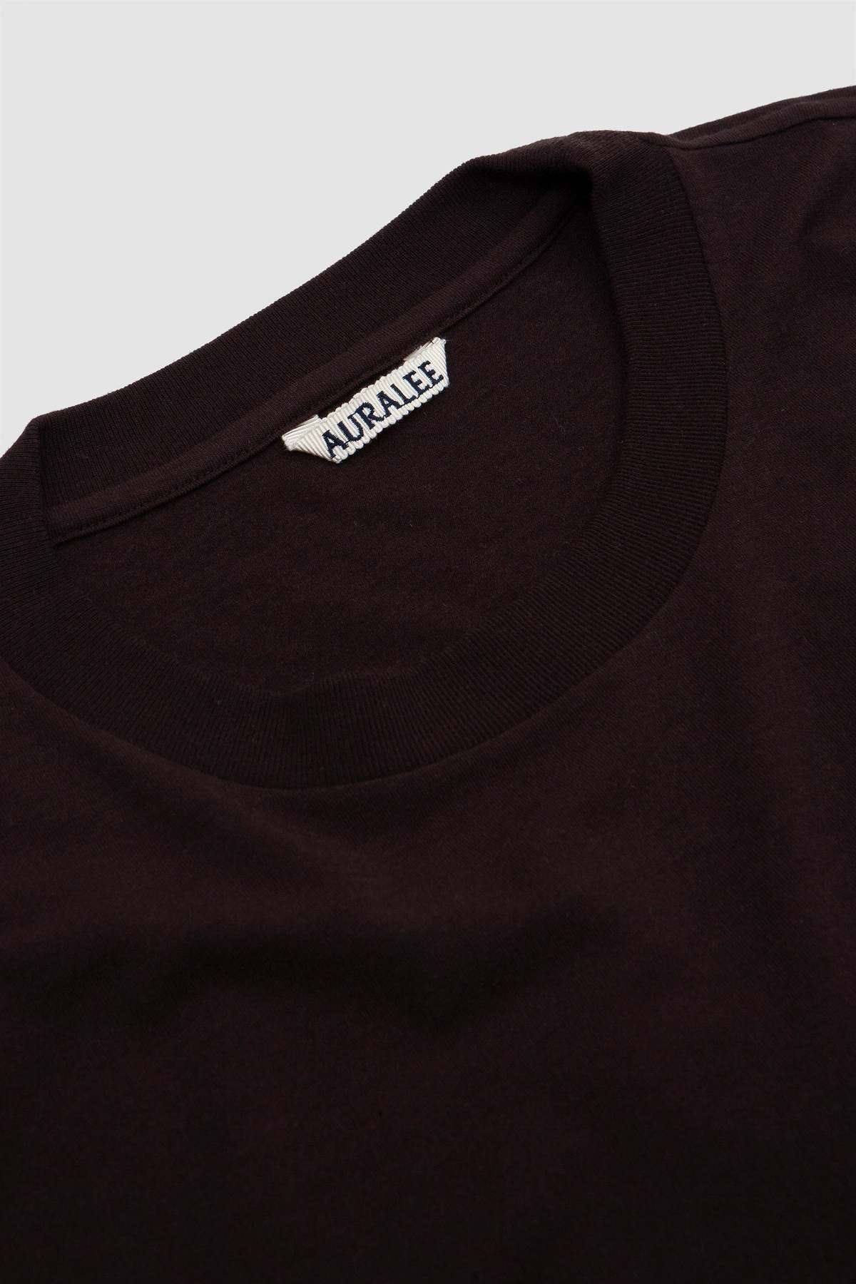 Auralee Wool Jersey Tee - Dark Brown | Garmentory