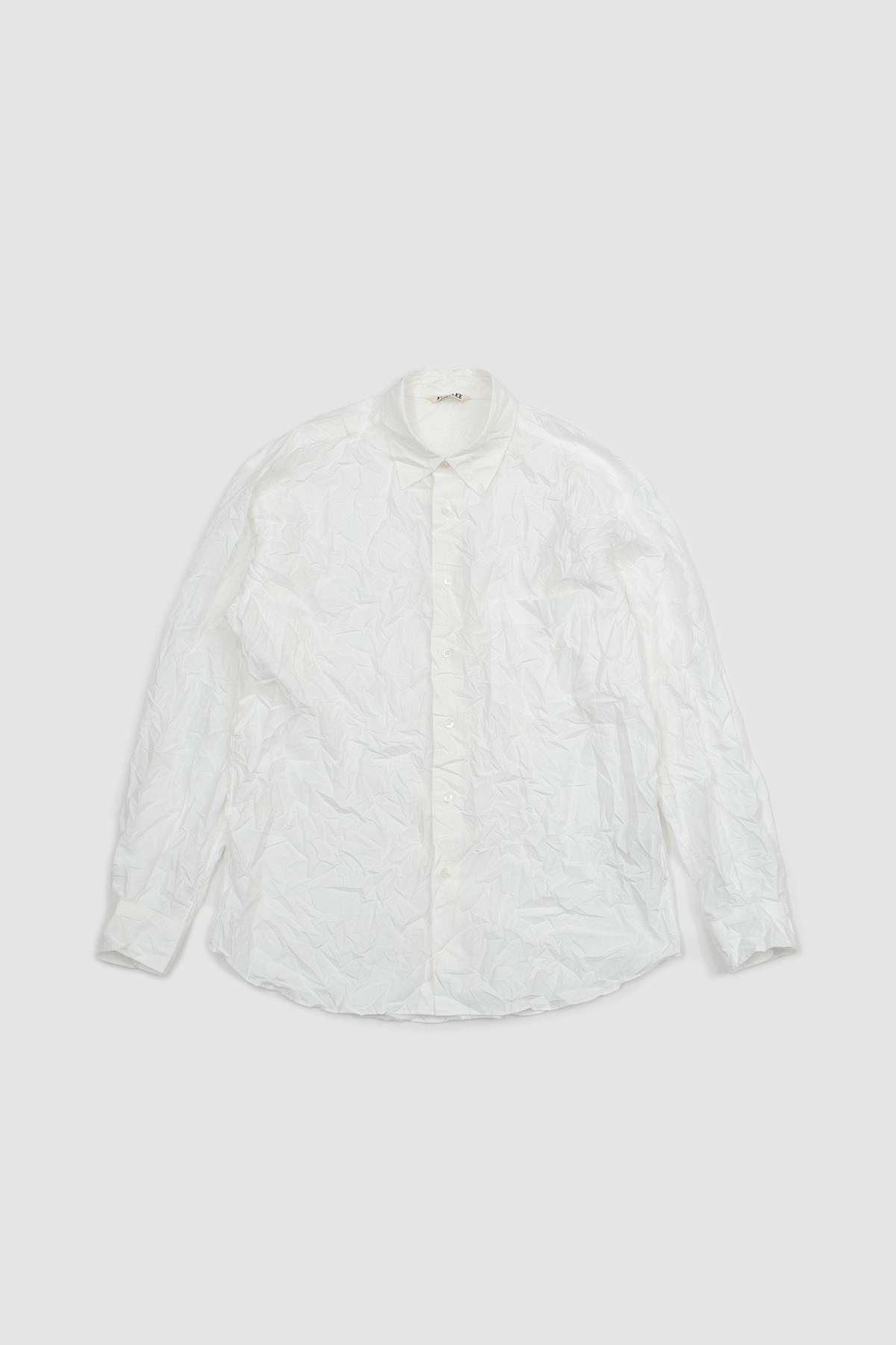 Auralee Wrinkled Washed Finx Twill Shirt - White | Garmentory