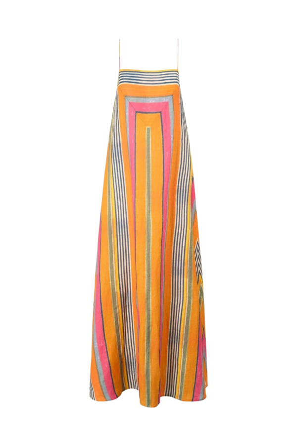 chinese dress ladies Staud Laura Linen Dress in Market Stripe