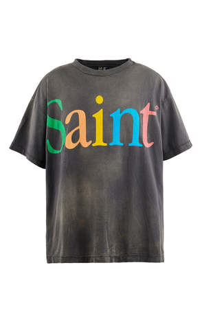 Saint Mxxxxxx Colorful Saint Short Sleeve T-shirt - Black | Garmentory